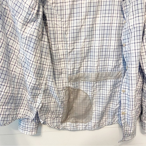 L.L Bean | Nylon Plaid Button Down Top Size Medium - Picture 8 of 13